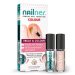 Nailner Treat & Colour Anti Fungal Nail Treatment Brush 2 x 5 ml Duo Pack for Toenails and Breathable Nail Varnish - Conceal, Treat & Prevent Fun