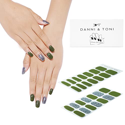 DANNI & TONI 28 Stickers Semi Cured Nail Wraps Soft Self-Adhesive Gel Nail Stickers(Happy-Go-Lucky),Salon-Quality Gel Nail Polish Strips, French