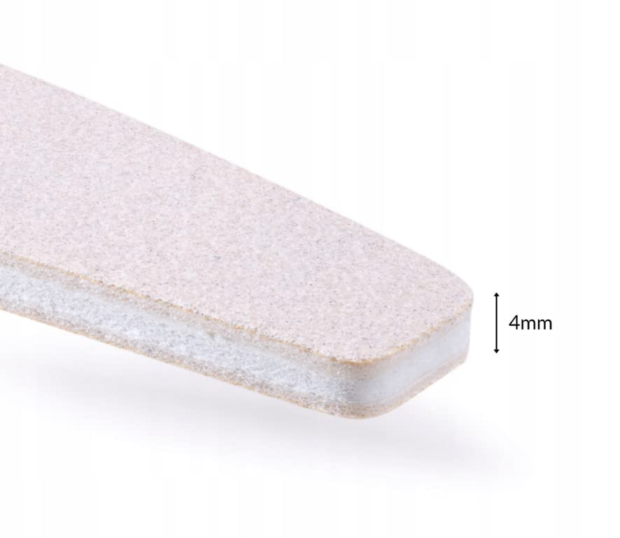 Aba Group 10-Pack Professional Nail Files Flaming Half Moon. Crescent 100/180 Standard, Disposable, Individually Packed, Safety Pack, File Set, M