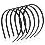 Hanyousheng 6 Pack Plastic Headband, 8mm Teeth Comb Headband, Black Non-slip Hair Hoop, Unisex Sport Fashion Hair Band Accessories for Women and