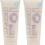 Sunkissed Gradual Tan Medium Dark Shea Butter Natural Formula 200ml Vegan 200ml 2 Pack