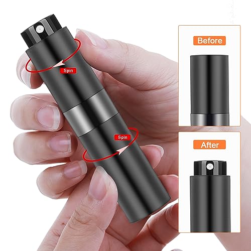 Molain 8ML Atomizer Perfume Spray Bottle for Travel,Portable Mini Perfume Atomizer,Refilable Empty Small Spray Bottle for Men and Women(2PCS,Blac