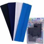 Pack Of 2-5cm wide Plain Stretchy Headbands for women's hair, Soft Hair Bands. Light Weight and comfortable - Ideal For Gym, Exercise, cycling, Y