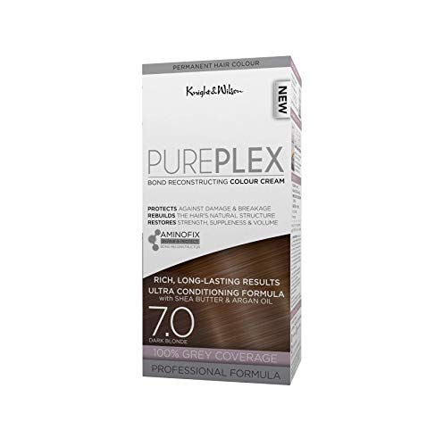 Knight & Wilson PurePlex Rich Golden Brown Permanent Hair Colour Dye. Protect, Restore and Nourish with Aminofix. 5.036 Golden Brown. 100% Grey C