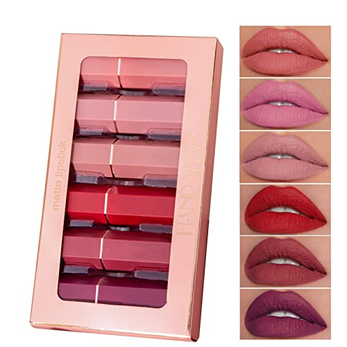 Lipstick, Matte Lipsticks For Women Long Lasting Pink Red Lipstick, Waterproof Natural Nude Moisturizing Hydrating High Pigmented Smooth Velvet T