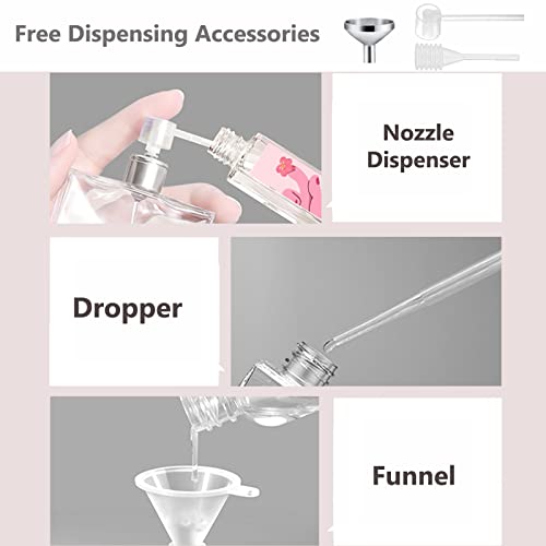 SONGQEE Mini Perfume Atomisers Bottles - Refillable Fine Mist Spray Bottles - Portable Travel Atomizer Bottle Set with Funnel and Perfume Diffuse