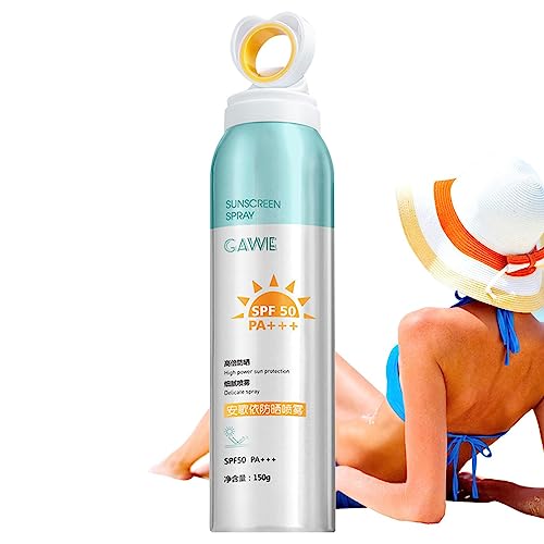 SPF 50 Sunscreen Moisturizer | SPF 50 Water Resistant Sunscreen Mist Spray,Circular Spray Head, Finer Mist Refreshing Body Sunscreen Spray for Bo