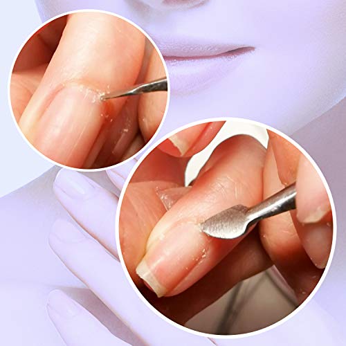 Mylee Professional Stainless Steel Dual Tool Cuticle Pusher Double End Manicure Pedicure Nail Cleaner Gel Polish Remover