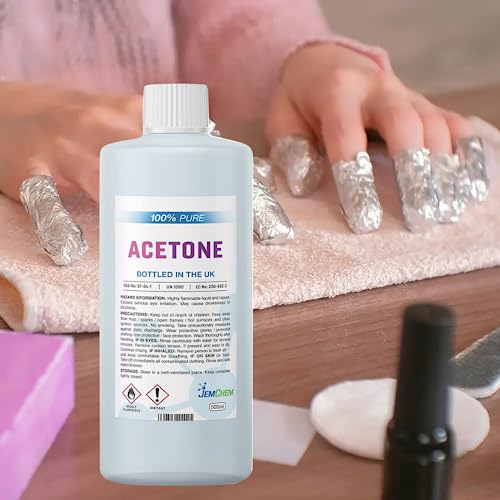 Acetone 500ml Acrylic Nail Remover Premium UV/LED Gel Nail Polish Remover