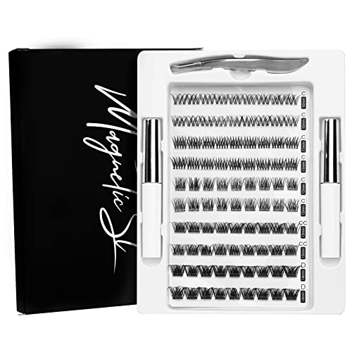 False Eyelashes, 10 Pairs False Eyelashes with Eyelash Glue Multipack Natural looking False Eyelashes Soft Reusable Fluffy Full Lashes Black Stri