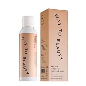 Way to Beauty Self Tanning Mist - An Instant, Fast-drying, Lightweight, Fake Tan Spray For Face & Body - Achieve a Long lasting, Natural, Streak-