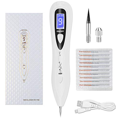 Skin Tags Remover Pen, VOONEEN Mole Remover with 9 Strength Levels &LED Spotlight, Portable Rechargeable Skin Tag Removal Pen for Wart, Freckle,