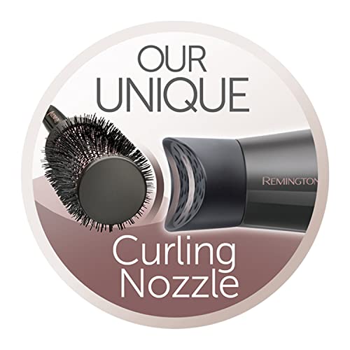 Remington Curl and Straight Confidence Hairdryer, Lightweight Ionic Hair Dryer with Diffuser, Curling Nozzle, Smoothing Nozzle and Hair Brush, D5