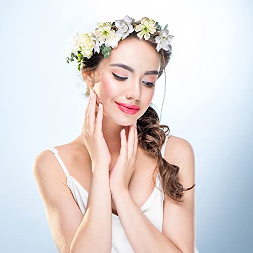 GmeDhc Flower Crown Headbands, 6 Pieces Flower Headbands for Women Girls, Boho Floral Headband Wreath, Floral Headpieces Festival Hair Accessorie