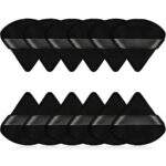 12 Pieces Powder Puff Triangle Powder Puff Soft Makeup Powder Puffs Reusable Powder Puff Triangle Dry Wet Velour Puff for Loose Powder Daily Make