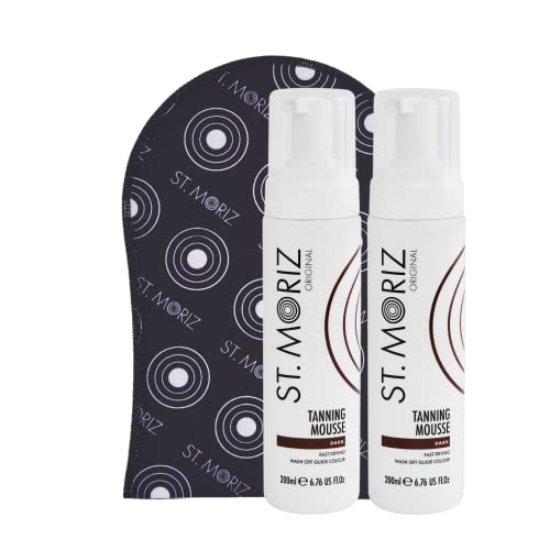 ST MORIZ ORIGINAL DARK TANNING MOUSSE X2 MITT AMAZON BUNDLE, FAKE TAN
