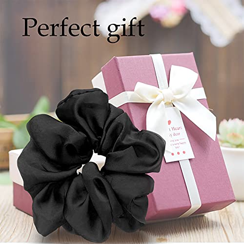 JeoPoom Silk Hair Scrunchy, Frizz and Breakage Prevention Silk Hair Rope, Regular Donut Hair Ties, Elastics Ponytail Holder, Silk Scrunchies for