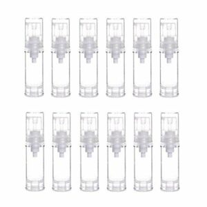 12Pcs 5g 5ml Portable Small Clear Airless Pump Bottles Vacuum Lotion Dispenser Bottles Travel Toiletries Bottles Set Cosmetic Container Jar Vials