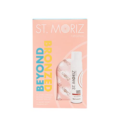 ST. MORIZ Original Beyond Bronzed Gift Set - Original Tanning Mouse (200ml) & Velvet Tanning Mitt, Brown