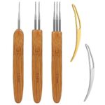 AIEX 5pcs Dreadlock Hook Tool, Hair Crochet Needle Including 3pcs Dreadlock Crochets with Different Hook Needles and 2pcs Hair Locking Tools for
