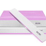 Professional Nail File Double Sided 80/80 Grit Nail Files Manicure Tools for Nail Grooming and Styling, 12 Pcs File Nail for Poly Nail Extension