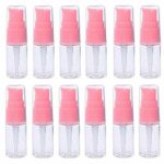 12PCS 10ML 0.35OZ Empty Fillable Transparent Lotion Bottle Pink Pump Head Liquid Foundation Isolation Jar Cosmetic Facial Beauty Storage Containe