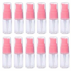 12PCS 10ML 0.35OZ Empty Fillable Transparent Lotion Bottle Pink Pump Head Liquid Foundation Isolation Jar Cosmetic Facial Beauty Storage Containe