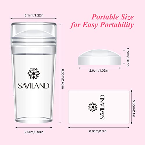 Saviland French Nail Stamp Kit – Clear Nail Stamper with White Gel Nail Polish & Nail Scraper French Nail Tip Tools Silicone Jelly French Tip Sta