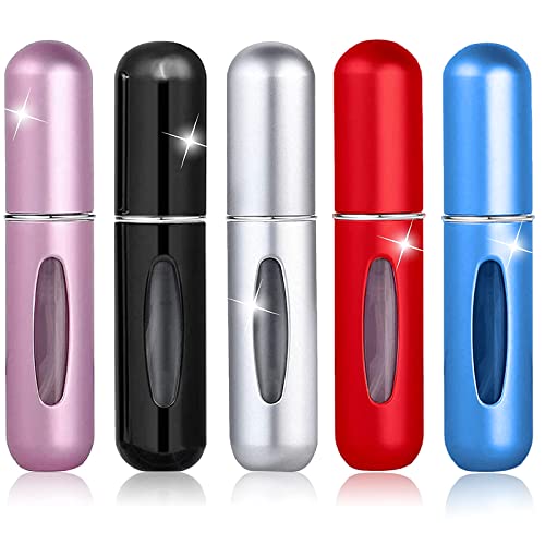 MIBICIRI Perfume Atomiser Bottles 5ml, Portable Refillable Perfume Atomizer Bottle, Mini Travel Perfume Atomizer (5Pcs)