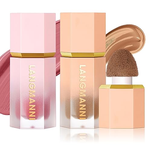 LANGMANNI Soft Liquid Blush Makeup,Cream Blush For Cheeks.Long-Lasting,Waterproof And Velvet Texture Natural Glossy Liquid Blush For All Skin. (#
