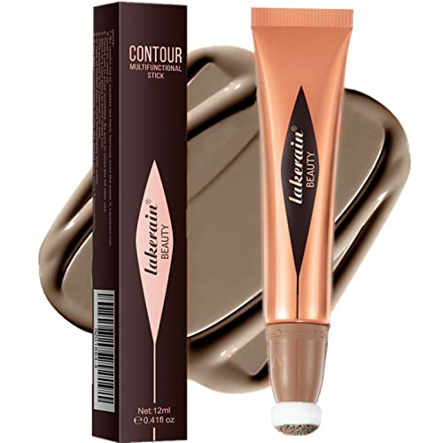 Go Ho Liquid Contour Wand,Liquid Bronzer Stick,Cream Face Concealer Contouring with Cushion Applicator,Easy to Blend & Long Lasting & Smooth Natu