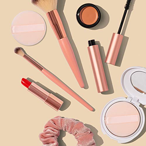 GOTH Perhk 6Pcs Cosmetic Powder Puff Loose Powder Puff Pads Soft Face Powder Puff Round Velour Puff With Ribbon Handle for Face Makeup Washable