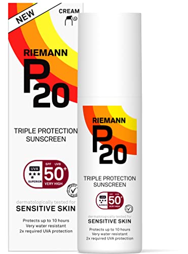 P20 Riemann SPF50 Sensitive Sun Cream 100ml, White & SPF30 Sensitive Sun Cream 100ml, White