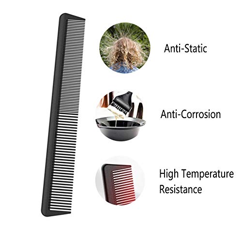 JeoPoom Carbon Comb, Compact Carbon Comb, Coarse Fine 2 Teeth, Break-Proof Anti-Static, Salon Hairdresser Hair Care Tools For Men And Women With
