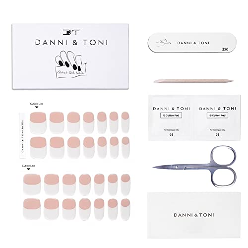 DANNI & TONI 28 Stickers Semi Cured Nail Wraps Soft Self-Adhesive Gel Nail Stickers(Happy-Go-Lucky),Salon-Quality Gel Nail Polish Strips, French