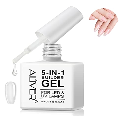 Builder Gel, Builder Base, 5 In 1 Nail Builder Gel in a Bottle for Nails Strengthener, Hard Gel Builder Extension For Nails 15ml (clear)