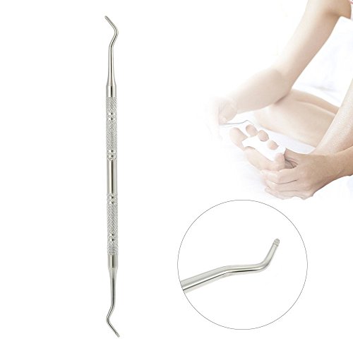 Anself Toenail Ingrowing Cleaner Double-ended Ingrown Toenails Lifter File Podiatry Stainless Steel Nail Care Chiropody Tool
