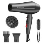 Faszin Ionic Hair Dryer - 2400W Professional Hairdryer with Triple-L Plus Heat Resistant Technology, Real Blow-Dry Without Overheating, Comes wit