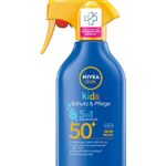 Nivea Men SUN Kids Protection & Care 5-in-1 Skin Protection SPF 50+ Sun Cream (250 ml), High Sun Protection with Organic Almond Oil, Extra Waterp