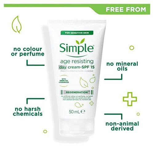 Simple Regeneration Age Resisting UK’s #1 facial skin care brand* Day Cream SPF 15 to protect dry skin against premature ageing and enhance smoot