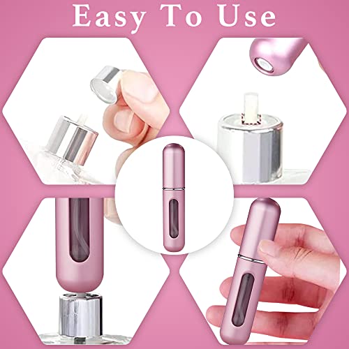 RYNAQS Perfume Atomiser 5ml Refillable Travel Perfume Bottles Atomizer Mini Atomiser Empty Fragrance Spray Bottle Container Portable Travel Acces