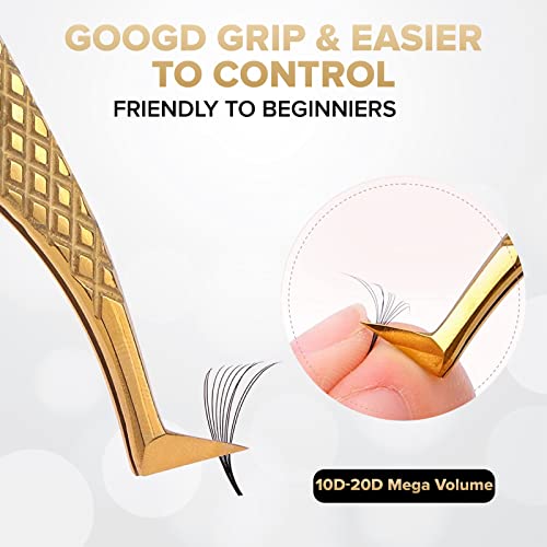 Eyelash Tweezers Professional Japanese Stainless Steel Tweezers uplift Eyelash Tweezing 5-PC Lash Extension Kit for Lifting Lashes Straight and C