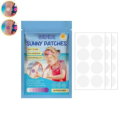 Solar Buddies Sunscreen Applicator, UV Stickers Sunscreen Reapply Reminder for Kids&Adults, UV Sunscreen Detection Patches, Natural Sunscreen Pat