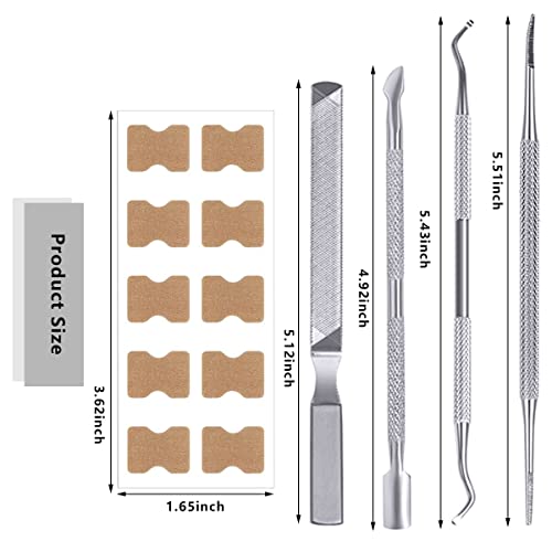 Ingrown Toenail Correction Patch Ingrown Toenail Sticker Patch 50PCS Nail Correction Sticker with 4PCS Nail Correction Tool,Glue-Free Toenail Cor