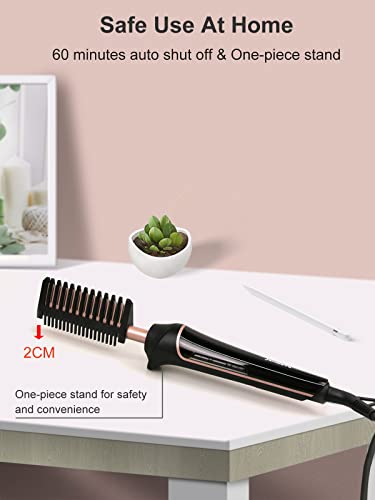 Hot Comb for Wigs, Afro Hair,230℃ Electric Heat Pressing Comb,Hot Comb Straightener,80-230℃ Adjustable Temperature, LCD Display with Anti-Scald H