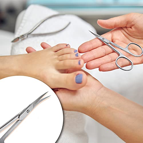 Cuticle Scissors - Stainless Steel Cuticle Curved Nail Scissors for Men Women - Precision Nail Scissors Cuticle removers - Manicure, Pedicure, Fi