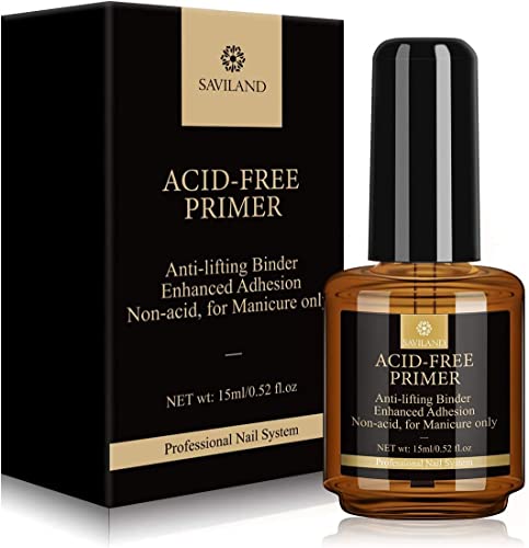 Saviland Nail Dehydrator and Bond Primer, Long-lasting Nail Prep Dehydrate and Acid Free Bonding Primer Set Professional Natural for Acrylic Powd