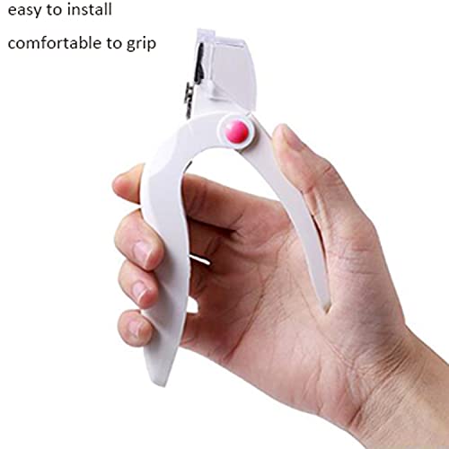 U Shaped Acrylic Nail Clipper, Adjustable False Nail Clipper with Nail File Stainless Steel Nail Trimmer Tips Cutter for Nail Art