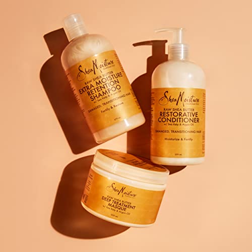 SheaMoisture Raw Shea Butter no silicones or sulphates Restorative Conditioner for transitioning, damaged hair 384 ml