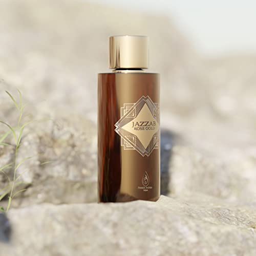 Jazzab Rose Gold Arab Perfume 100ml –Rose Woody Amber Oud Perfume For Her Eau De Parfum 100ml Fresh Scent Spray for Women